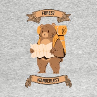 Forest Wanderlust - Hiking Bear T-Shirt